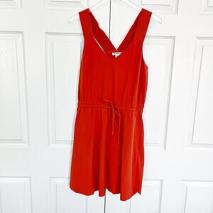 Athleta Savannah Strap Drawstring Dress Poppy Orange